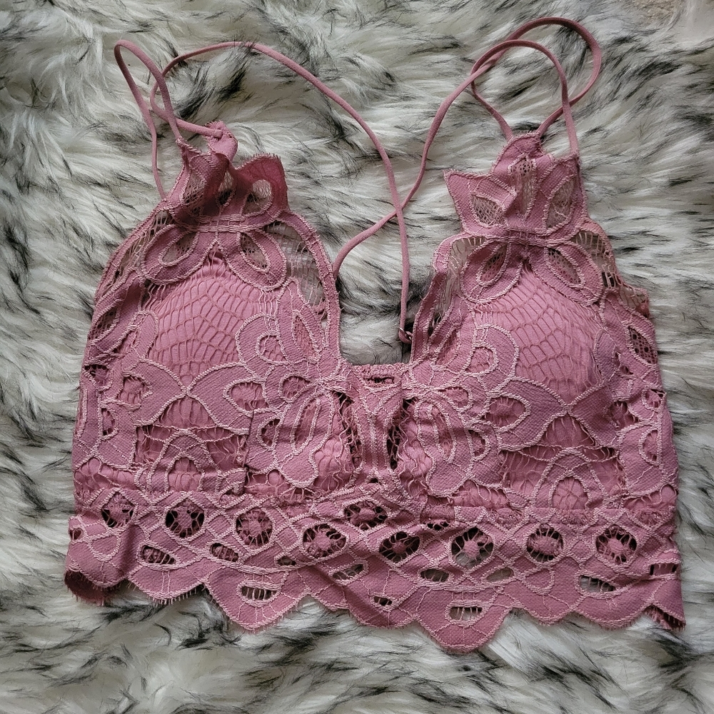 True Pink lace bralette small